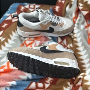 Nike White and Beige Athletic Shoes